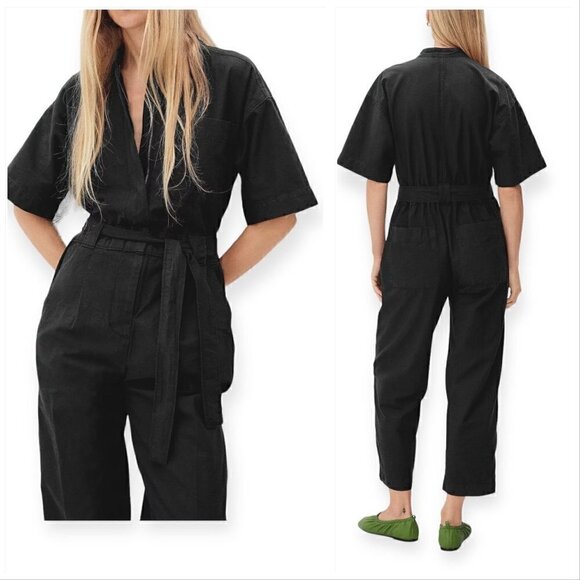 Everlane Black The Fatigue Short Sleeve Jumpsuit, Size 8, New with tag - Picture 15 of 15